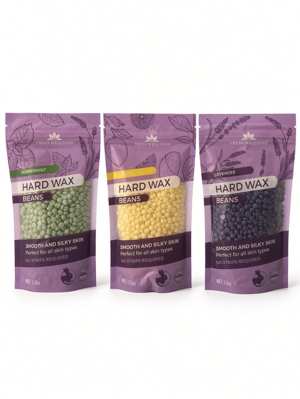 Tress Wellness Hard Wax Beans Peppermint Lemon Lavender 3 Pack